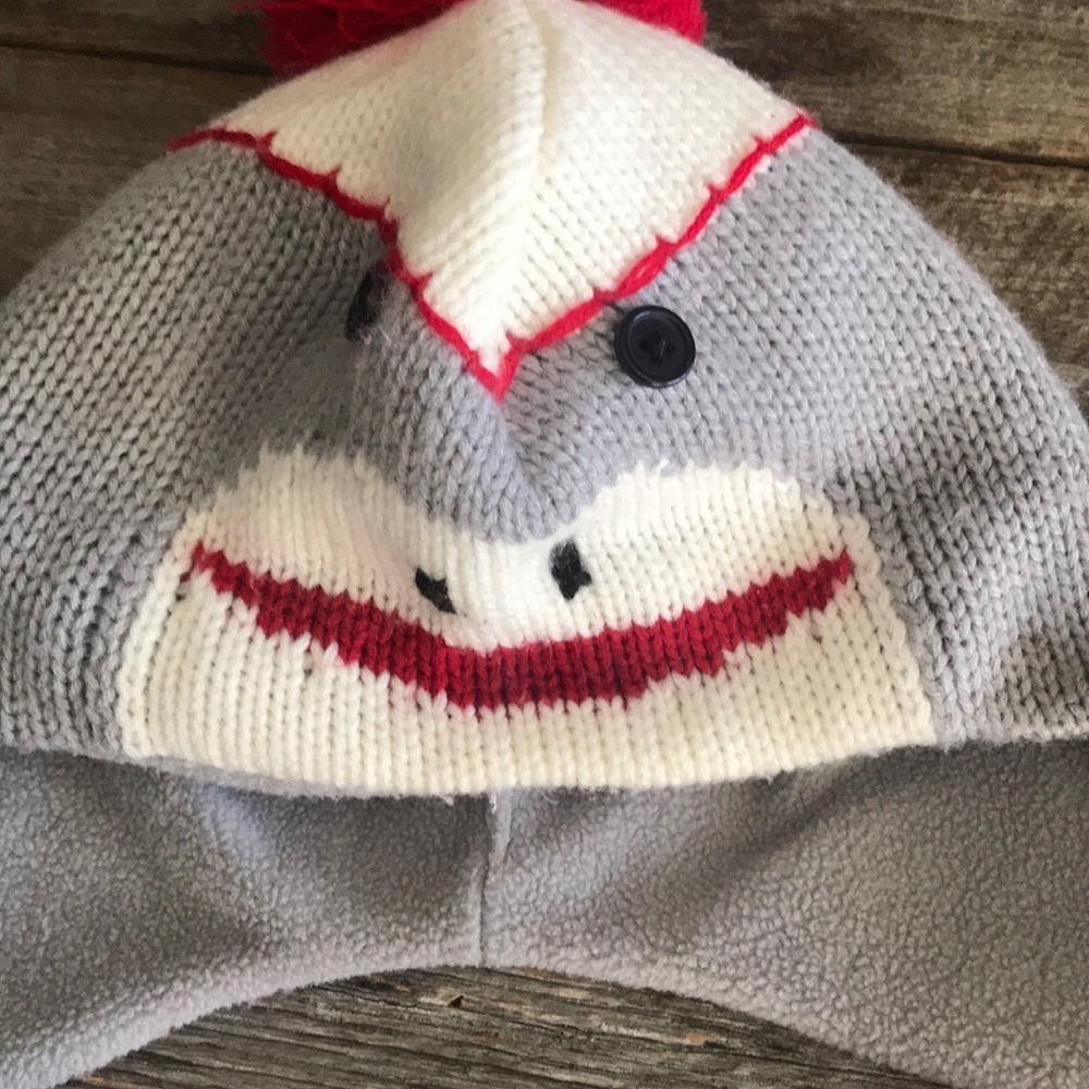 Sock Monkey Ear Flap Beanie With Tassels - Picture 2 of 8